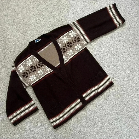 Vintage Sears Vintage Sweater Cardigan Brown Pockets Women’s Size Medium - Picture 2 of 16